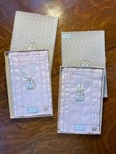 Vintage Set of 12 Richlin Irish Linen Cocktail Napkins Drawnwork Peach NOS Box picture