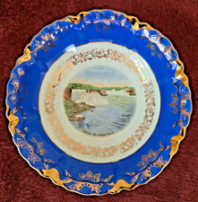 ANTIQUE NIAGARA FALLS BOWL - SOUVENIR PORCELAIN, GOLD, BAVARIA, c.1900-1930 picture