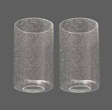 2-Pack Clear Cylinder Seeded Glass Shade, Light Fixture Replacement Globes picture