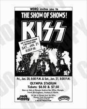 1978 KISS Concert at Olympia Stadium Detroit Newspaper Promo Ad Repro 8x10 Photo picture