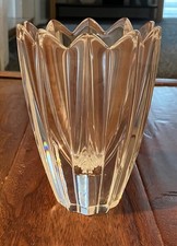 VTG Orrefors Crystal Glass Vase Fleur Signed Sweden Made 6”H 4”W picture