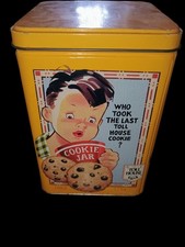 Vintage Nestle Toll House Cookie Yellow Empty Tin 4