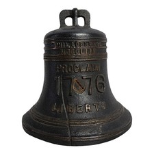 1776-1926 Centennial Vintage Cast Metal Proclaim Liberty Bell Bank Heavy USA picture