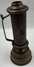 Vintage Italian Brass Cylindrical Pocket Candle Lantern Container Made in Italy picture