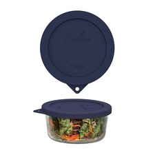 SOPHICO Silicone Lid for 6 & 7 Cup Round Glass Storage Dish Navy Blue 1 Pack picture