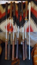 **AWESOME OLD  NATIVE AMERICAN DRUM BEATERS 7 BEATERS WITH RAWHIDE CASE HTF ** picture