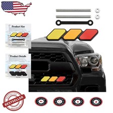 Personalized Grille Emblem in Yellow, Orange & Red - Fits Multiple Toyota Models picture
