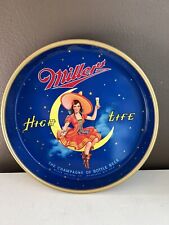 Vintage Miller High Life Metal Beer Tray - Girl On The Moon - Excellent Bar Tray picture
