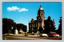 Columbia City IN-Indiana, Whitley County Courthouse, PC Vintage c1957 Postcard picture