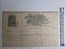 1898 Jas Bute Houston Texas Illustrated Billhead Paints Oils Antique Invoice picture
