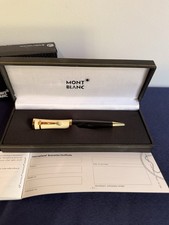 Montblanc Ballpoint Greta Garbo Pen Black/Ivory Resin Gold Trim picture