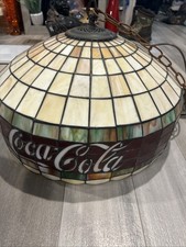 Vintage Coca Cola Stained Glass Hanging Lamp Shade ( Xtra Large) picture