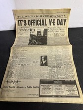 WW2 May 8, 1945 VE-Day - Japan Surrenders - Aurora IL Daily Beacon News picture