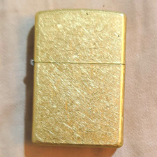 Zippo Flip-Top Lighter Gold Tone Brushed Finish Gold Tone Brushed Lighter picture
