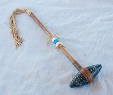 REPRO bi-pointed stonehead warclub...beautiful speckled granite...plains indians picture