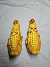 Vintage Corn Characters with Mustaches Salt and Pepper Shakers  picture