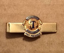 Vintage TOASTMASTERS Intl Past President 1/10 10K GF & 12K GF Balfour TIE CLIP picture