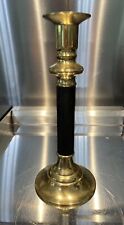 vintage mid century Brass And Black Metal Candlestick Holder  picture
