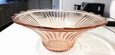 Vintage Anchor Hocking Mayfair Open Rose Pink Depression Glass bowl 11.5