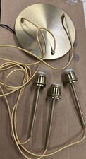 West Elm Sculptural 3 light Pendant Chandelier Brass Canopy picture