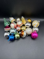 Lot of 20 Vtg Glass Christmas Ornaments Poland W Germany Shiny Brite Indent UFO picture