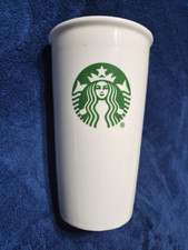 2011 Starbucks White Siren 12 oz Ceramic Travel Tumbler Coffee Mug Without Lid  picture