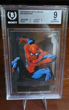 Spider-Man 2024 Skybox Marvel Metal Universe Avengers #100 BGS 9 Low Pop picture