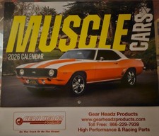 MUSCLE CARS 2026 CALENDAR Drag Strip Ready Smokin Red Hot  Free Coupon Free S&H picture