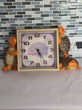 VTG Retro 1978 Burwood New Haven 2281 Turtle Wall Hanging Clock Tested (READ) picture