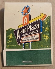 Alamo Plaza Hotel Courts Texas Louisiana Vtg Unused Matchbook W1  picture