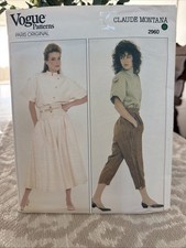 VOGUE PARIS ORIGINAL  CLAUDE MONTANA  # 2960  UN-CUT/ COMPLETE  SZ. 10 picture