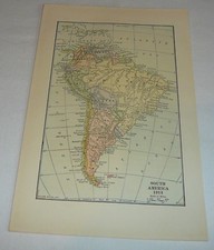1918 map ~ SOUTH AMERICA 1914 picture