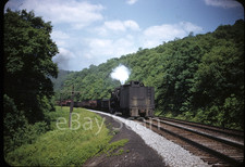 Original Slide -B&LE 2-10-4 605 helper service in 1951 RBK Graymount RARE steam picture