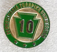 Pennsylvania Turnpike Commission 10 Year Pinback Button Round picture