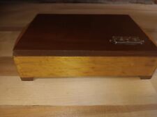 Vintage EJ Stattery Co. Boston Two Tone Wood Playing Card Box picture