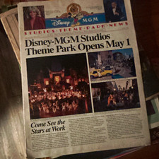Disney Disney-MGM Studios Theme Park News Opening May 1 Souvenir Newspaper picture