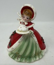 Rare Vintage Josef Originals Christmas Girl Bonnet with Cake Orig Labels Japan picture
