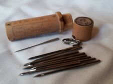 Antique Dated 1929 The Boye Needle Co Chicago USA Steel Needles W Wood Tube Case picture
