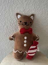 2026 Target Bullseye Mini Gingerbread Cat Plush Weighted Figural Christmas NEW picture