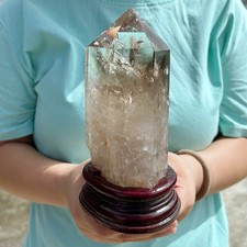 All 2.6LB Natural Smoky Quartz Crystal Point Obelisk Healing Home Decor G8053 picture