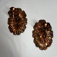 Vintage Gregorian Copper Candle Sconces, Solid Copper, USA Made picture