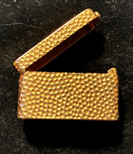Vintage 14K Solid Gold Pill Box 13g Red Gemstone Engraved Michael picture