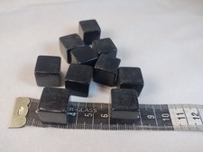 CATALIN 10 CUBES opaque Black 15mm square  by Bakelite Vintage 44g picture
