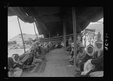 Photo:Shunet Nimrin Jordan 1935 Bedouins under tent group portrait picture