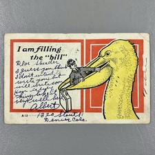 Antique Postcard Posted 1907 Stamp Man In Pelican Bill Louisville KY picture