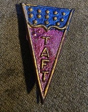 Antique 1908 Taft Presidential Campaign Pin Pennant Flag Cast Metal Stick Pin picture