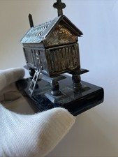 Vintage Architectural Miniature Stilt House / Granary Sculpture Figurine Box picture