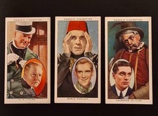 1938 Ogden's Actors Natural & Character Studies W.C Karloff Olivier 3-Card Lot picture