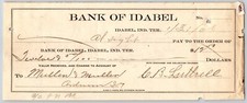 Idabel, Oklahoma Indian Territory 1906 Bank of Idabel Check - Scarce picture