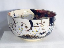 Important Antique Japanese Large Bowl by Sakujuro Ceremonial Maple Leaves picture
